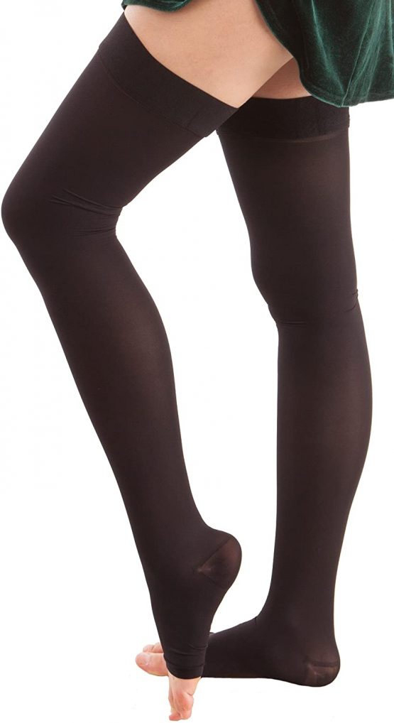 ITA-MED I H-306O BL X-Large Open Toe Thigh Highs Compression