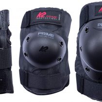 K2 Skates Men's Prime Pad Set M Wrist Pads, Black-Red, XL (Knee: A: 46-50 cm, W: 40-43 cm, Elbow: A: 31-34 cm, W: 30-33 cm, Wrist: A: 25-27 cm, W: 22-24 cm)