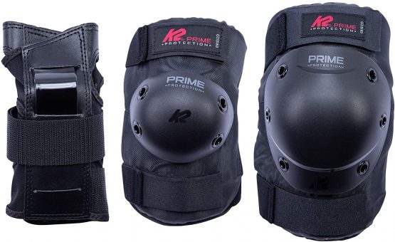 K2 Skates Men's Prime Pad Set M Wrist Pads, Black-Red, XL (Knee: A: 46-50 cm, W: 40-43 cm, Elbow: A: 31-34 cm, W: 30-33 cm, Wrist: A: 25-27 cm, W: 22-24 cm)