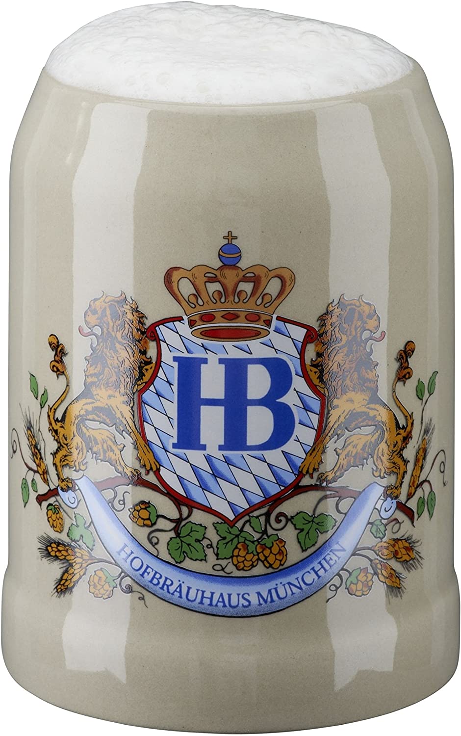 HB Hofbräuhaus München German Beer Mug Munich Hofbräuhaus München HB Mug 0.5 Liter King Werk KI 1000060, Brown, 1 Stück (1er Pack)