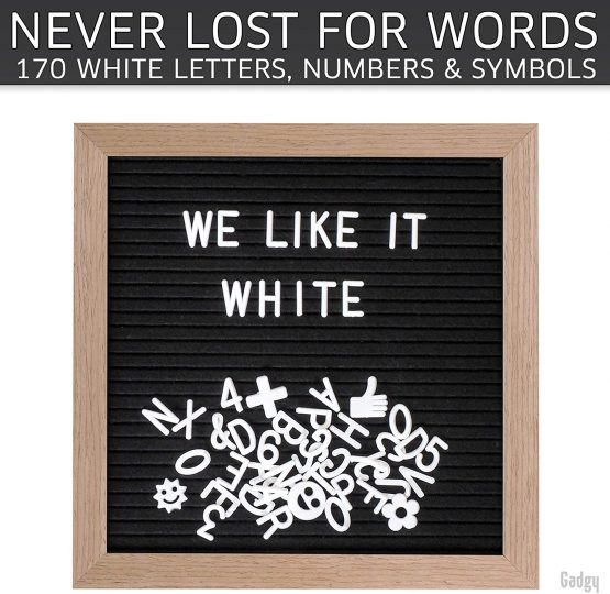 Gadgy ® Retro Felt Letter Board | With 340 Electroplated Gold and Silver Letters | 170 White Letters & Numbers, 100 Icons | Stand and Bag | 10x10 inch - Image 3