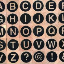 Artemio Stamps Set Alphabet in Circle Upper case-1cm