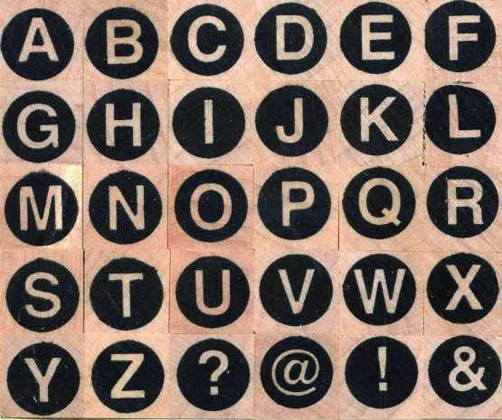 Artemio Stamps Set Alphabet in Circle Upper case-1cm