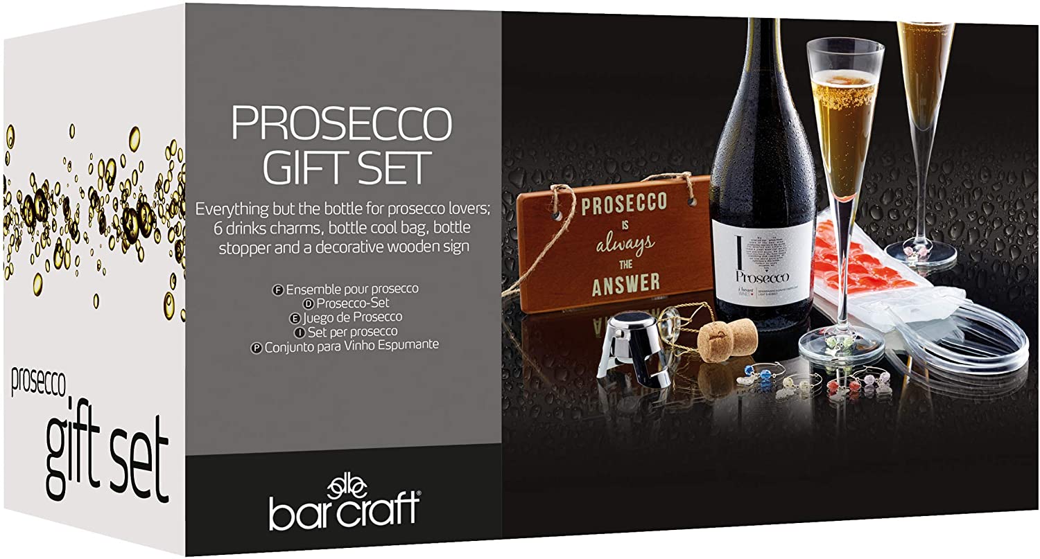 BarCraft Prosecco Gift Set (9 Pieces), Transparent - Image 2