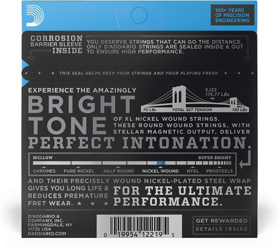 D'Addario EJ22 XL Nickel Wound Jazz Medium (.013-.056) Wound 3rd Electric Guitar Strings - Image 3