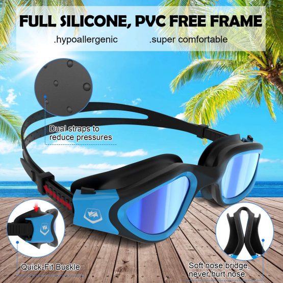 Adult Swimming Goggles,Polarized Open Water Goggles Swimming Anti Fog UV Protection No Leakage Clear Vision Easy to Adjust for Adults Men Women Teenagers - Image 3