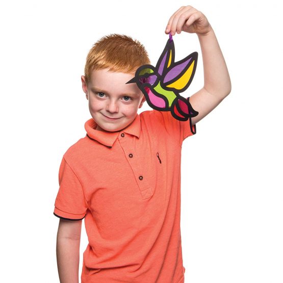 Baker Ross AW299 Bird Stained Glass Decoration Kits (Pack of 6) Spring Themed Crafts for Kids to Decorate and Display - Image 4
