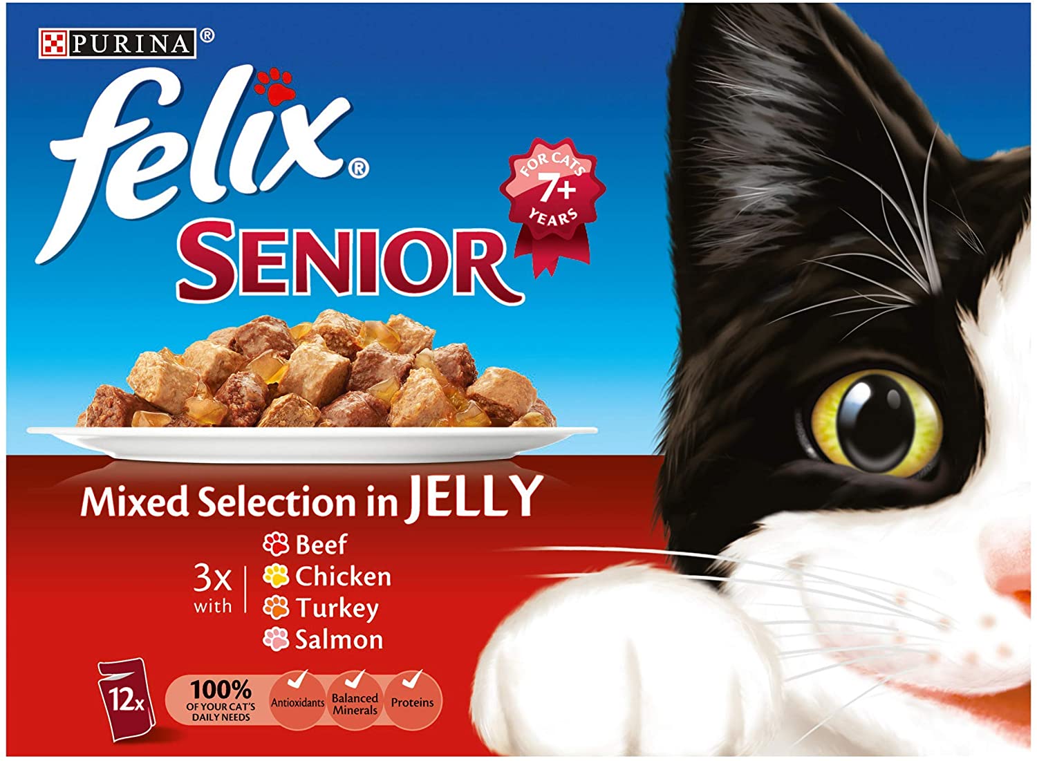 Felix Senior Fish and Meat Selection in Jelly 12 x 100 g (Pack of 4, Total 48 Pouches), 100 g (Pack of 48) - Image 4