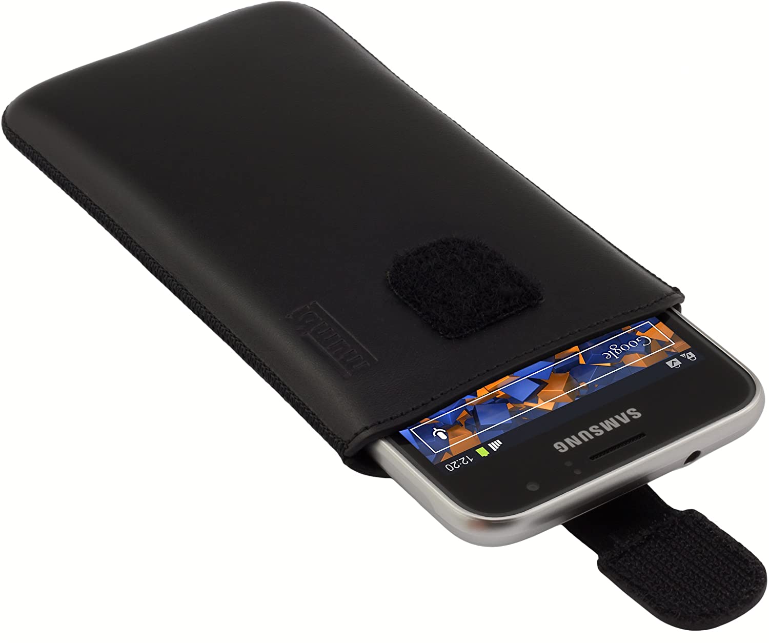 mumbi Genuine Leather Case with Tab Closure for Samsung Galaxy S4, Black - Image 3