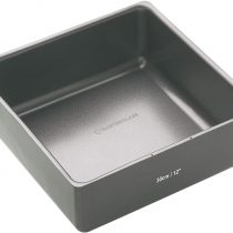 MasterClass KCMCHB56 30 cm Deep Cake Tin with PFOA Free Non Stick and Loose Bottom, 1 mm Carbon Steel, 12 Inch Large Square Pan , Grey