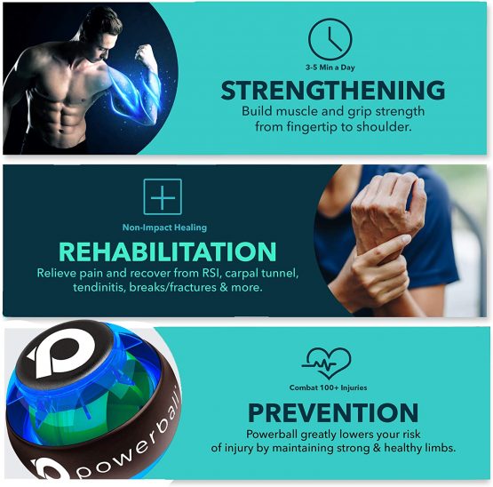 Powerball NSD 280Hz Range - Hand, Grip, Wrist & Forearm Strengthening Gyroscopes - Cord Start - Image 4