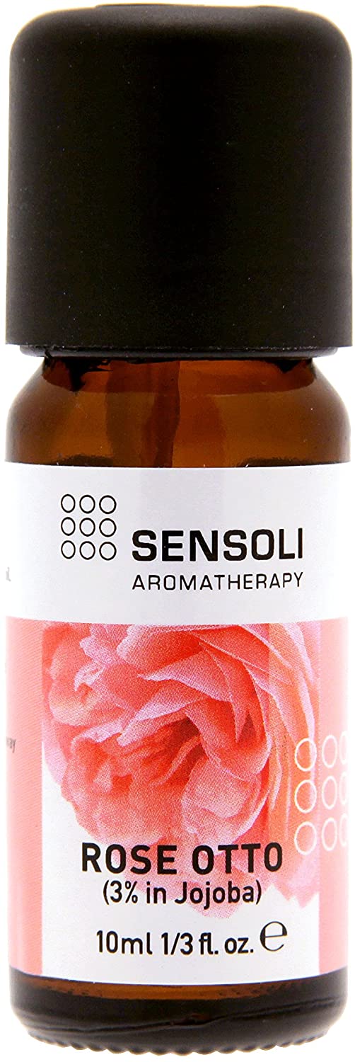 Sensoli Rose Otto Essential Oil 3% Dilution in Jojoba Oil 10ml, Rosa Damascena Pre-Diluted & Ready to Use