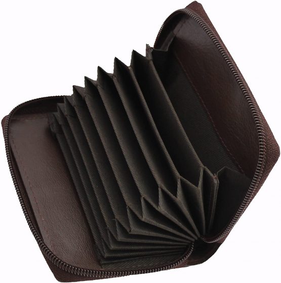STARHIDE Womens Small Leather Fan Concertina Palm Credit Card Holder 1234 (Brown) - Image 4