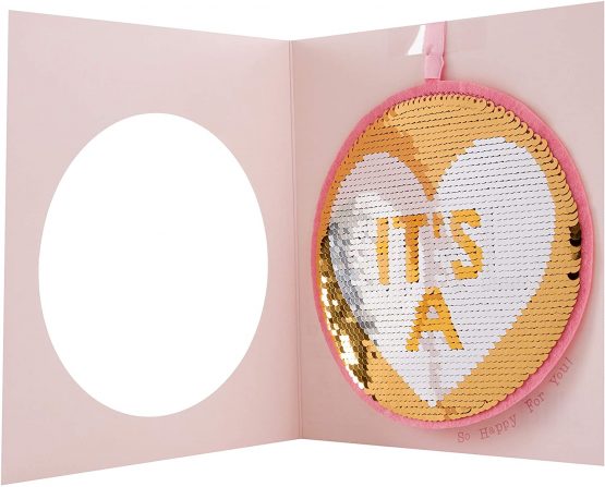 Hallmark Reversible Sequin Card 'It's A Girl' - Medium - Image 4