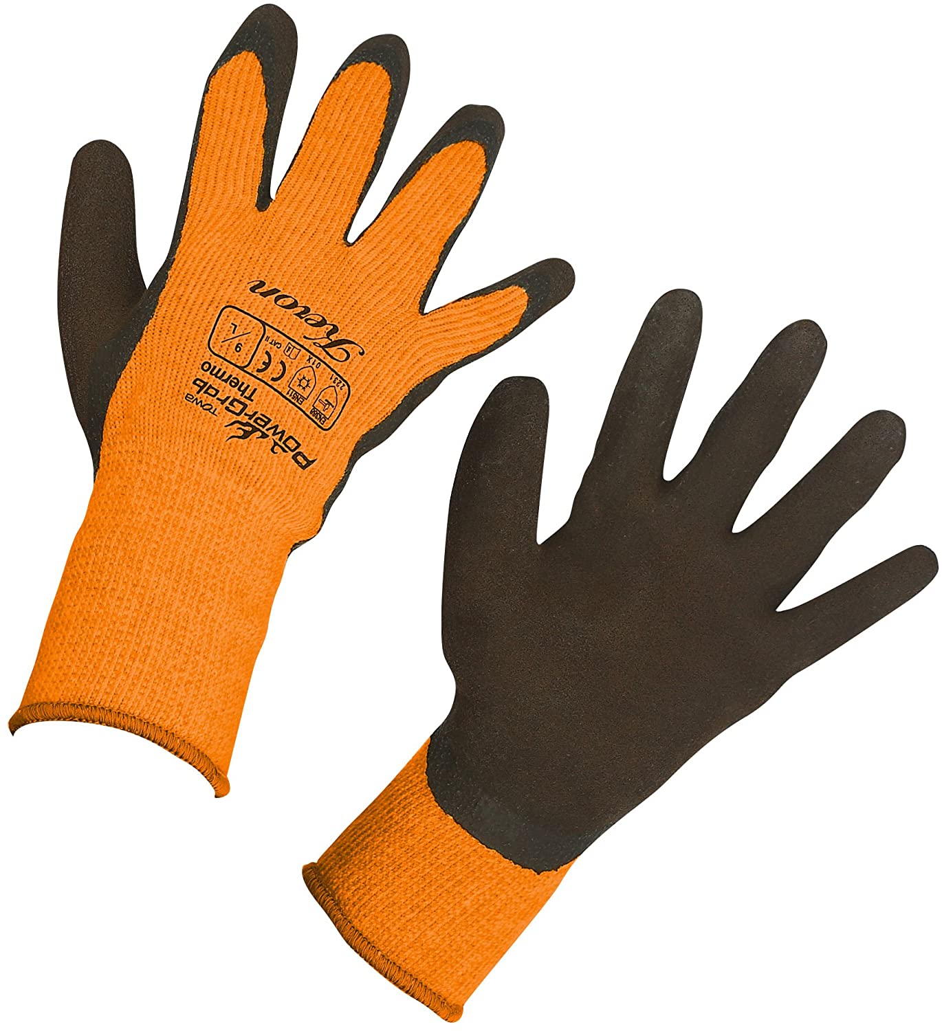 Winter glove PowerGrab Thermo, orange, size 9 (6)