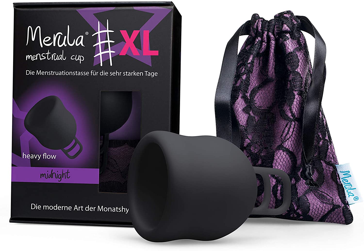 Merula Cup XL Midnight (Black) - The Menstrual Cup for Those Very Heavy Days