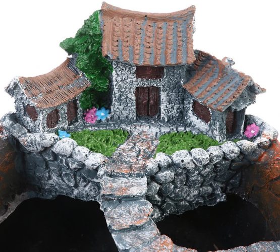 BESTOMZ Artificial Flowers Succulent Plants Mini Fairy Garden with Sweet House for Decoration - Image 2