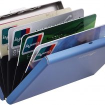 RFID Slim Metal Credit Card Holder Wallet for Ladies and Men,Credit Card Caes for Against Electronic Pickpockets & Identity Theft. (Blue)