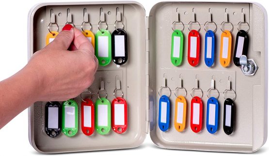 MAUL Wall Mounted Key Cabinet, 20 Keys, 20x16,5x6cm, Grey - Image 3