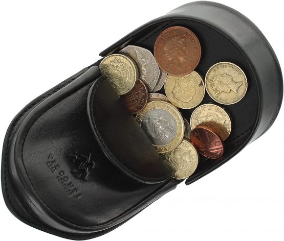 Visconti Monza Collection Vegetable Tanned Leather Tray Coin Purse TRY6 Black - Image 3