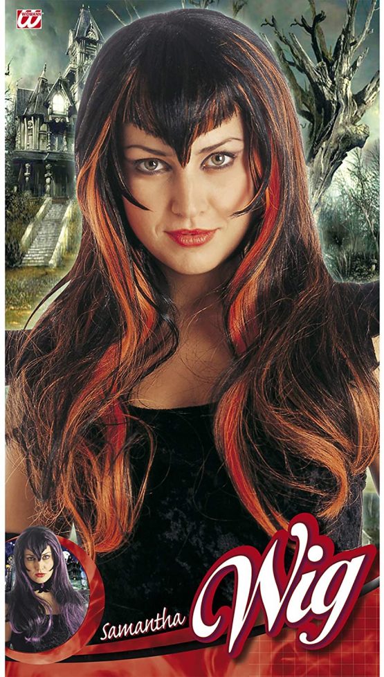Mens Samantha (Orange/Purple) Wig for Hair Accessory Fancy Dress - Image 2