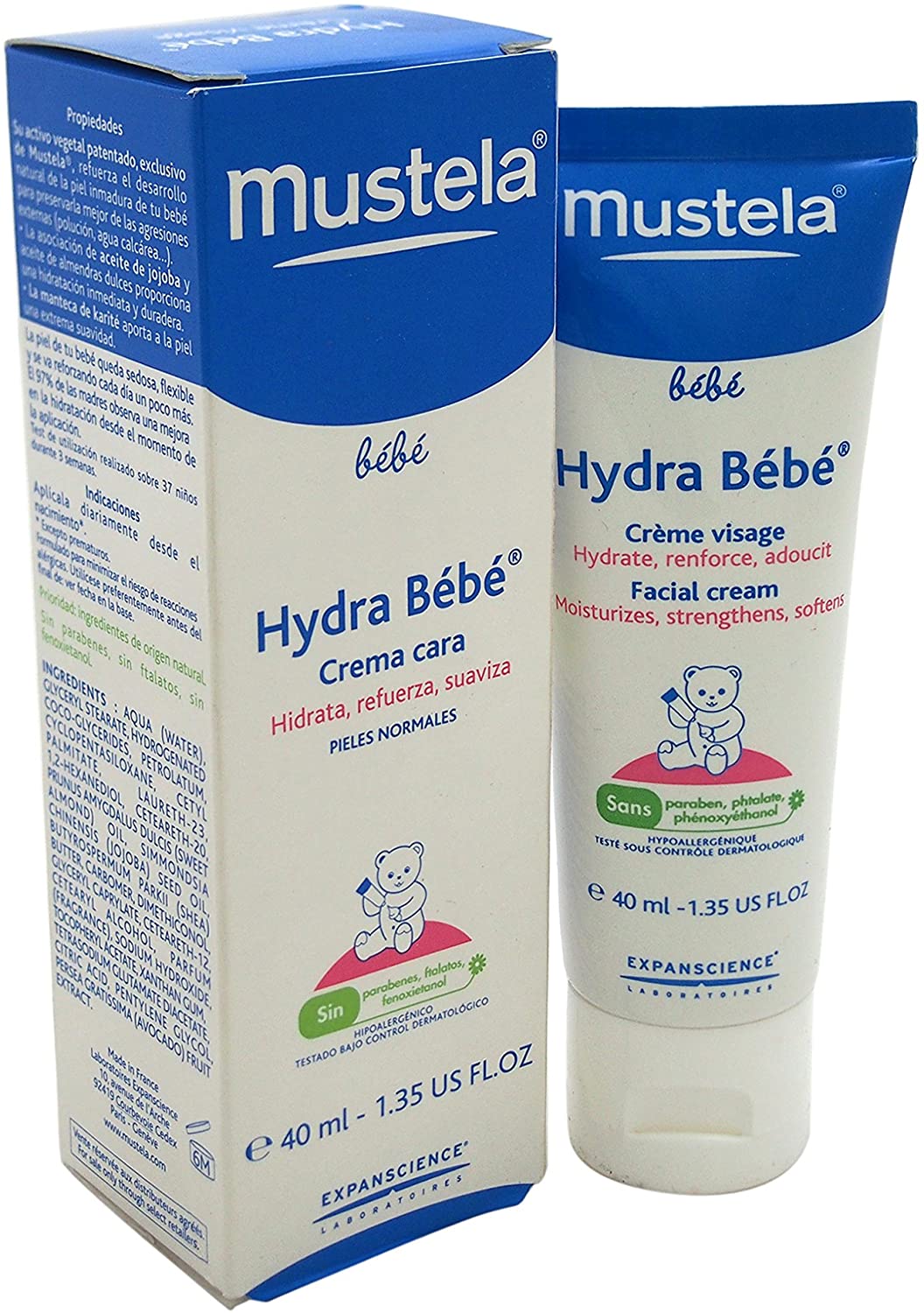 Mustela Baby Hydra Bebe Face, 40 ml (Pack of 1)