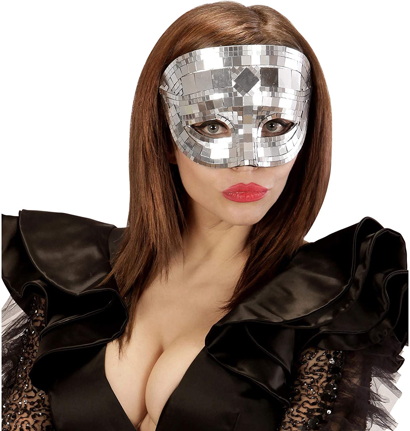 Widmann 1622 ? Unisex Ball Strobe Mask, Grey, One Size - Image 2