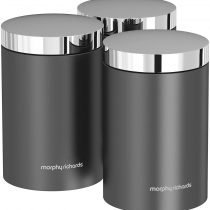 Morphy Richards 974067 Accents Kitchen Storage Canisters, Stainless Steel, Titanium, Set of 3