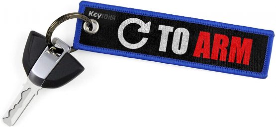 KEYTAILS Keychains, Premium Quality Key Tag for Motorcycle, Car, Scooter, ATV, UTV [Turn To Arm]