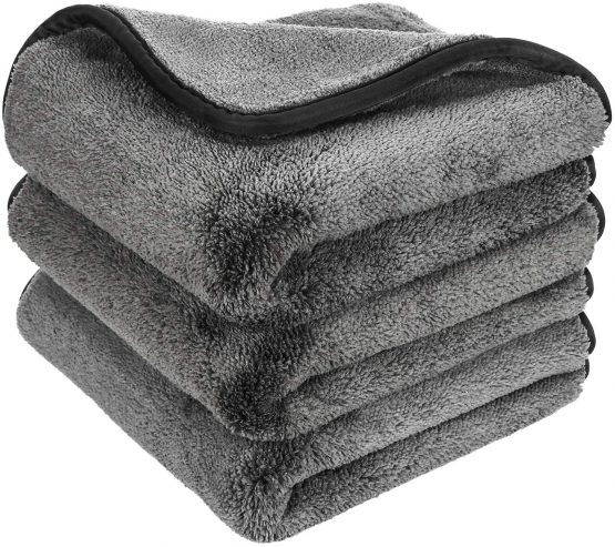 GTF Microfibre Car Cleaning Cloths, Upgraded 1200gsm Ultra-Thick Car Drying Towel Microfiber Cloth for Car and Home Polishing Washing and Detailing 16'' x 16''(3 pack)