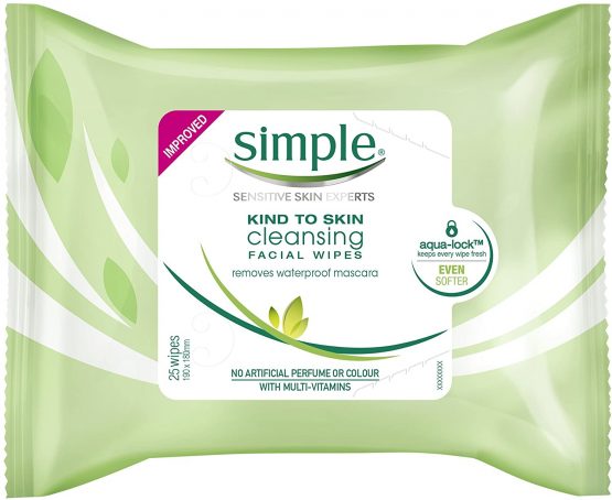 SIMPLE Cleansing Facial Wipes pack of 6