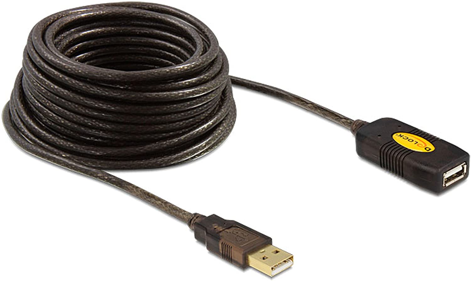 Delock KB000404 USB 2.0 Type-A Male to USB 2.0 Type-A Female Extension Cable, Black, 10 m, 10 Meters