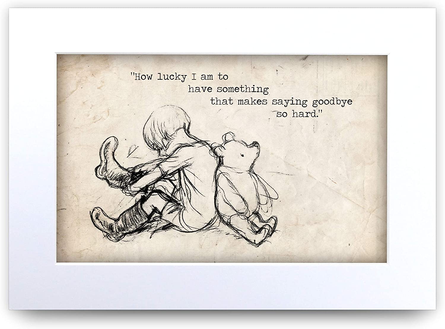 HWC Trading Winnie the Pooh How Lucky A4 Printed Quote Nursery Print Baby Shower Room Gifts New Born Bedroom Gift Print Photo Picture Display