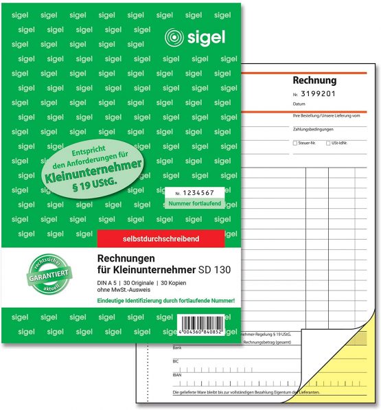 Sigel SD130 invoices for Small Businesses, carbonless Copying Pack of 1