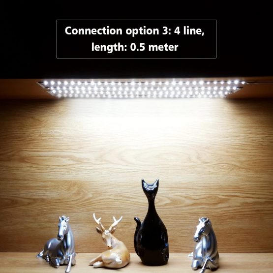 WOBANE LED Under Cabinet Lighting Kit,Flexible LED Ribbon Lights Bar,Under Counter Lights for Kitchen,Cupboard,Desk,Showcase,Shelf,6.6 Feet Rope Light Set,12v,120 LEDs,1100lm,6000K White,4 Panel - Image 4