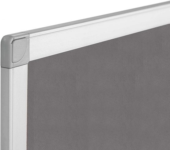 BoardsPlus Felt Notice Board - 600 x 450 mm - Grey Felt Surface, Aluminium Frame - Image 3