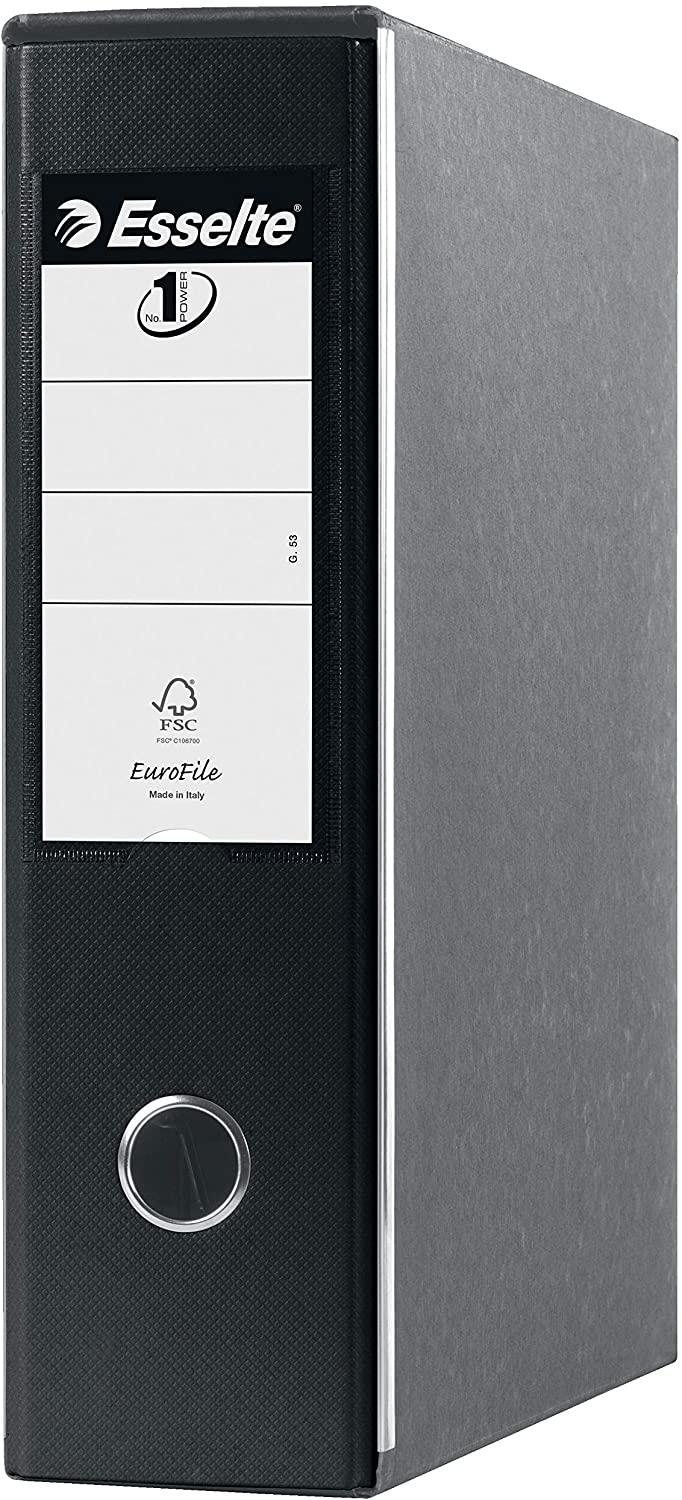 Esselte Eurofile binder with lever mechanism and case Dorso 8 cm Black, dorso 8 cm f.to commerciale