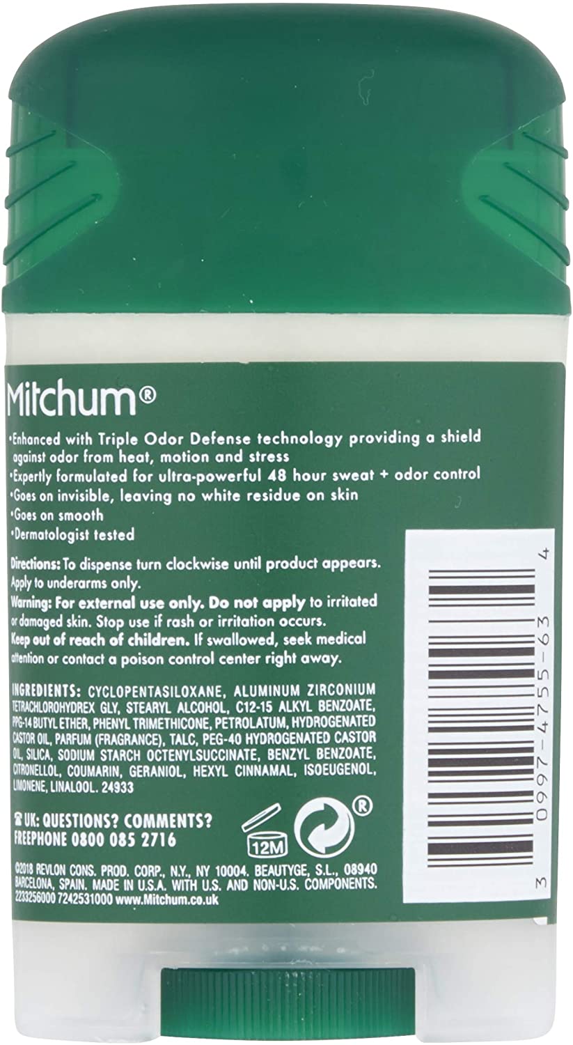 Mitchum Men Triple Odor Defense Deodorant Stick & Antiperspirant (41g) Clean Control Dermatologist Tested - Image 4