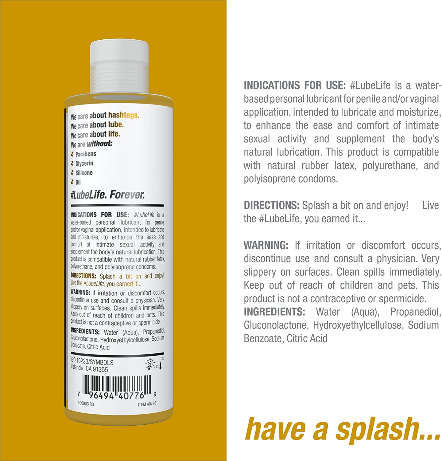 #LubeLife Water Based Personal Lubricant, 8 Ounce Sex Lube for Men, Women and Couples (Free of Parabens, Glycerin, Silicone and Oil) - Image 4