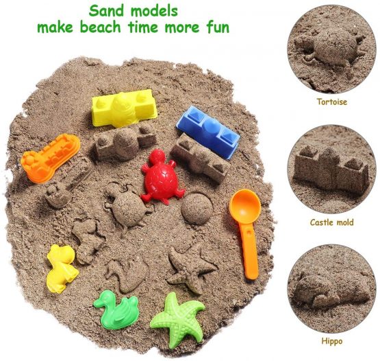 TOYMYTOY Kids Beach Toys Sand Play Toys Sand Models Set - Safari Animals, Sea Creatures, Mini Castles, Tools Kit - Summer Outdoor Fun - Image 3
