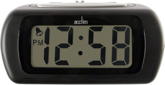 Acctim 12343 Auric Alarm Clock, Black, one size, See description, MEDIUM