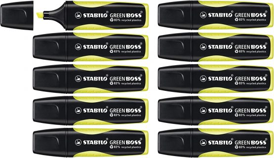 Highlighter - STABILO GREEN BOSS Box of 10 Yellow