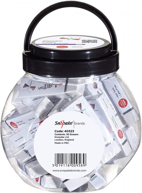 Swordfish ‘Large Soft’ Eraser [Tub of 30] PVC and Phthalate Free Eraser [40323] - Image 2