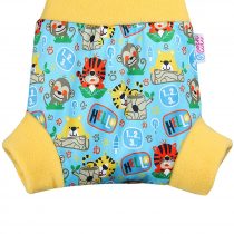 Petit Lulu Pull Up Cloth Nappy Wrap | Size M | Washable Diaper Wrap | Reusable Cloth Nappies | Made in Europe (School Jungle)