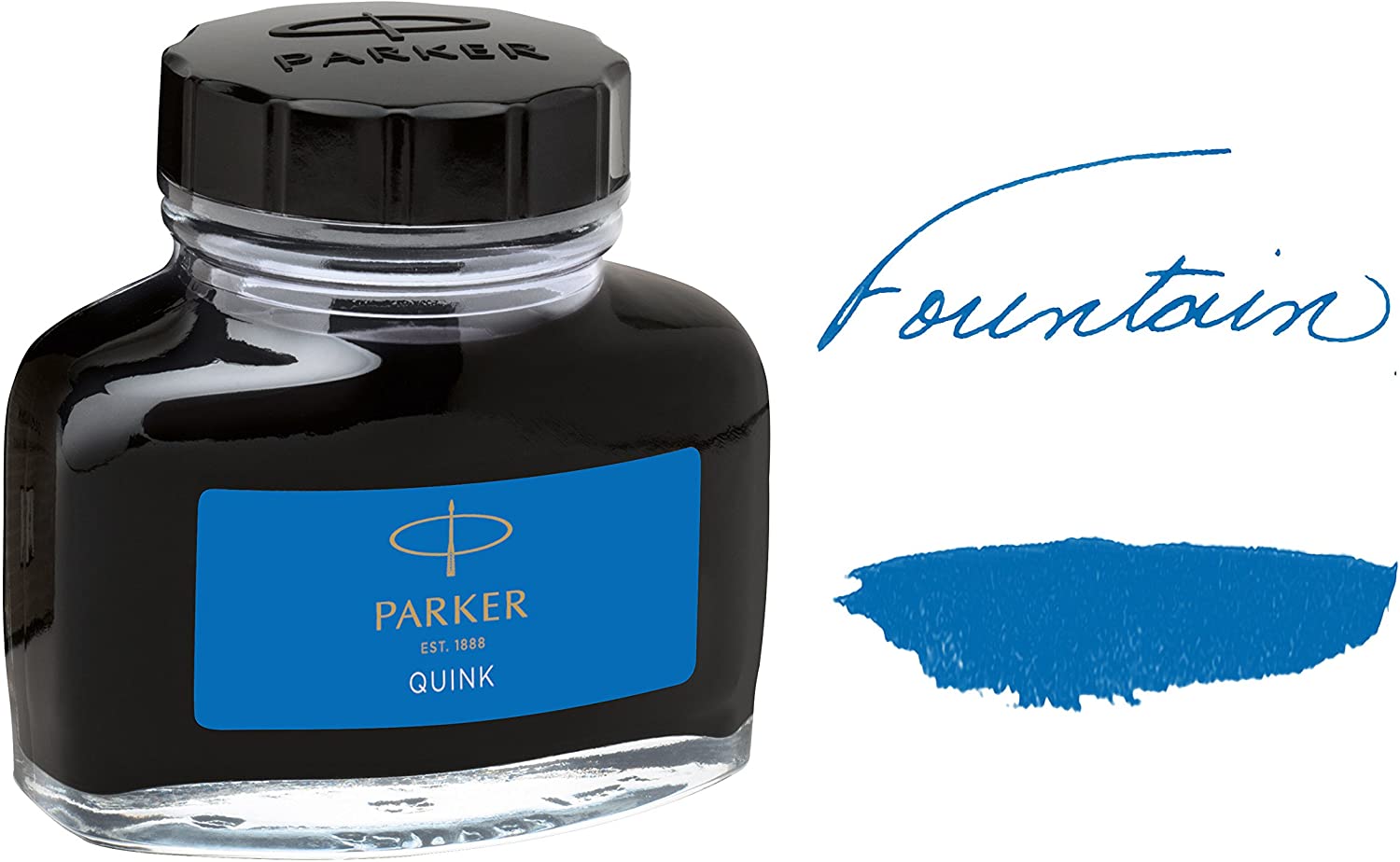 Parker Fountain Pen Ink Bottle, Washable blue, 57 ml - Image 2