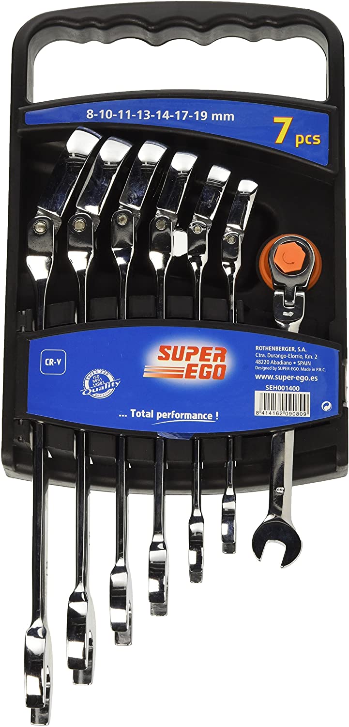 Rothenberger SEH000700 Socket Wrench Kit with Ratchet, 46 Pieces, Chrome-Plated, Black - Image 2