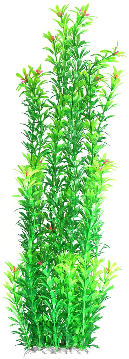 JDYW 52cm Artificial Aquatic Plant Fish Tank Large Plastic Plants with Flowers Fake Aquarium Plants Decoration 20.5 inch