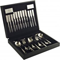 Viners Eden Cutlery Set | Elegant Mirror Polished Flatware in Wooden Canteen Gift Box with 50 Year Guarantee | 18/10 Stainless Steel, 44 Piece, stainless_steel