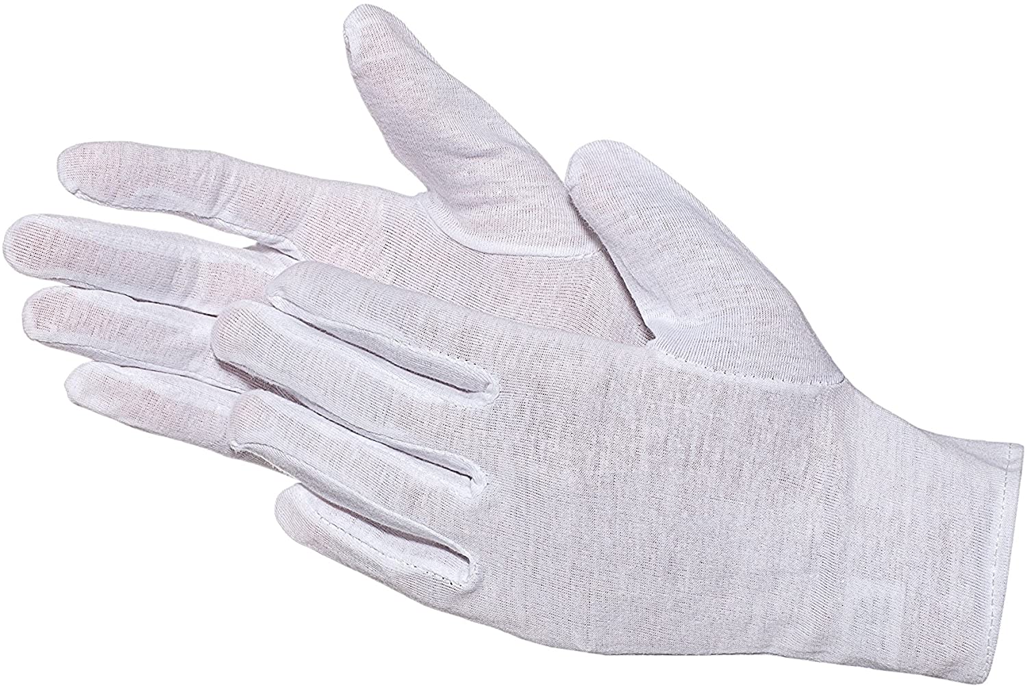 JAH Standard Cotton Jersey Gloves - Skin-Friendly & Breathable for Logistics Assembly & Warehouse, White, Größe 10 (12er Pack)