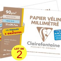 Clairefontaine Drawing Paper 12 + 3 Sheets 21 x 297 mm Pack of 2